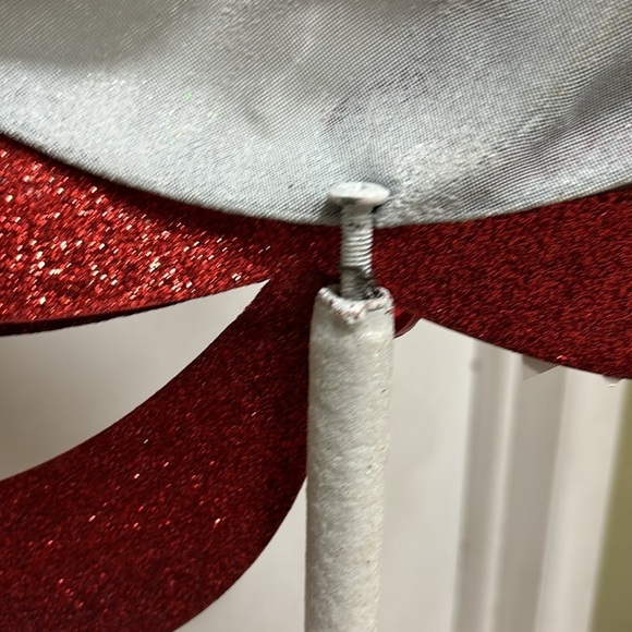 NWT 2017 HOBBY LOBBY JUMBO METAL GLITTER PEPPERMINT JINGLE BELL BOW DECOR - Picture 7 of 13